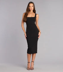 Sleekly Stunning Tie-Back Midi Dress