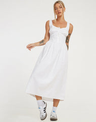 Melrose Midi Dress in White