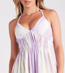 Living In Color Chiffon Halter Maxi Dress