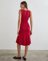 Laluma Midi Dress in Adrenaline Red