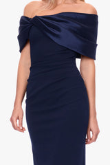 "Sloane" Scuba Crepe Off the Shoulder Short Dress