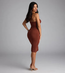 Effortless Influence Strapless Bodycon Midi Dress