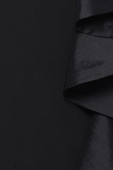 "Shai" Scuba Crepe Taffeta One Shoulder Floor Length Dress