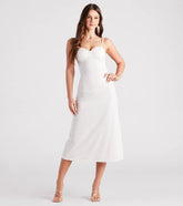 Passport To Love Crepe A-Line Midi Dress