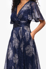 "Chloe" Long Short Sleeve Print Dress