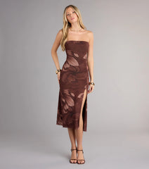 Falling For Floral Strapless Midi Dress