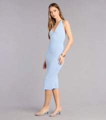 Cool Confidence Halter Bodycon Midi Dress