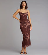 Petal Play Floral Mesh Midi Dress