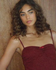 Drusilla Midi Dress in Rose Lace Burgundy