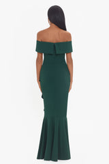 "Carina" Long Off the Shoulder Ruffle Dress