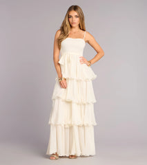 Love in Layers Ruffle Chiffon Maxi Dress