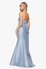 "Emery" Strapless Mikado Floor Length Dress