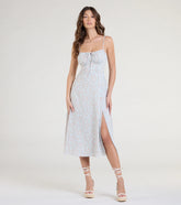 Breezy Cute Floral Slit Midi Dress