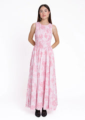 Camille Smocked Floral Maxi Dress - Pink
