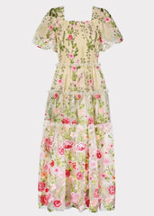 Rose Dress Midi - Cream
