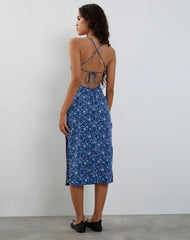 Nosita Midi Dress in Retro Blue
