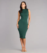 Effortless Impact Mock Neck Midi Dress