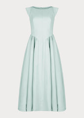 Diana Drop Waist Keyhole Back Dress - Light Blue