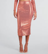Enticing Sparkle Sequin Midi Skirt