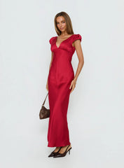 Forest Hill Backless Maxi Dress Red
