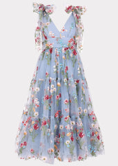 Margaret Floral Midi Dress Blue