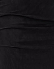 Lyra Backless Midi Dress in Mesh Black