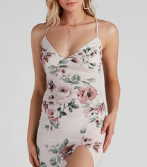 Fine Floral V-Neck Midi Dress