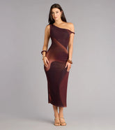 In Your Element Off-Shoulder Mesh Twist Midi Dress