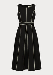 Vivienne Box Pleat Dress - Black