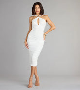 Sultry Hour Halter Bodycon Midi Dress