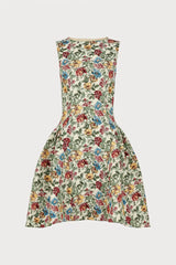 Hazel Drop Waist Floral Mini Dress - Cream