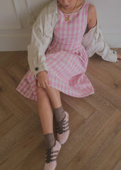 Elle Drop Waist Gingham Dress - Pink