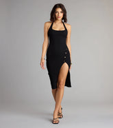Hot Take Ribbed Halter Midi Dress