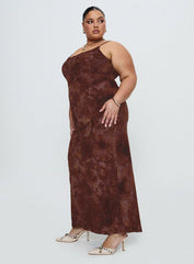 Knox Maxi Dress Chocolate Paisley Curve