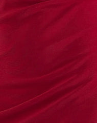 Ribka Halterneck Midi Dress in Mesh Cherry
