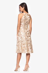 "Piper" Soutache and Sequin Sleeveless Knee Length Dress