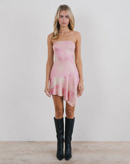 Melanie Midi Dress in Slinky Orchid Petals Pink