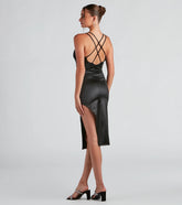 Cocktail Hour Satin Midi Dress