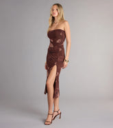 Falling For Floral Strapless Midi Dress
