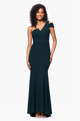 "Paulina" Cutout One Shoulder Floor Length Gown