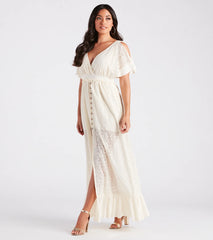 Showcase Your Charm Sheer Lace Maxi Dress