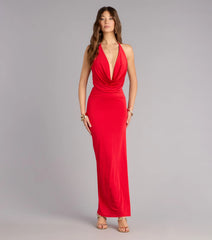 Unforgettable Entrance Plunge Neck Maxi Dress