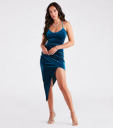 Feeling Luxe Velvet Wrap Midi Dress