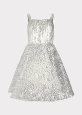 Jules Sequin A-line Mini Dress - Silver