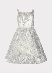 Jules Sequin A-line Mini Dress - Silver