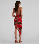 Island Palms Strappy Midi Dress