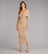 Effortless Aura Long Sleeve Midi Dress