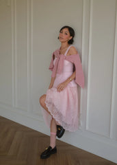 Jackie Peplum Belted Dress - Pink