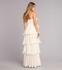 Love in Layers Ruffle Chiffon Maxi Dress
