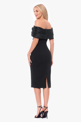 "Sloane" Scuba Crepe Off the Shoulder Short Dress
